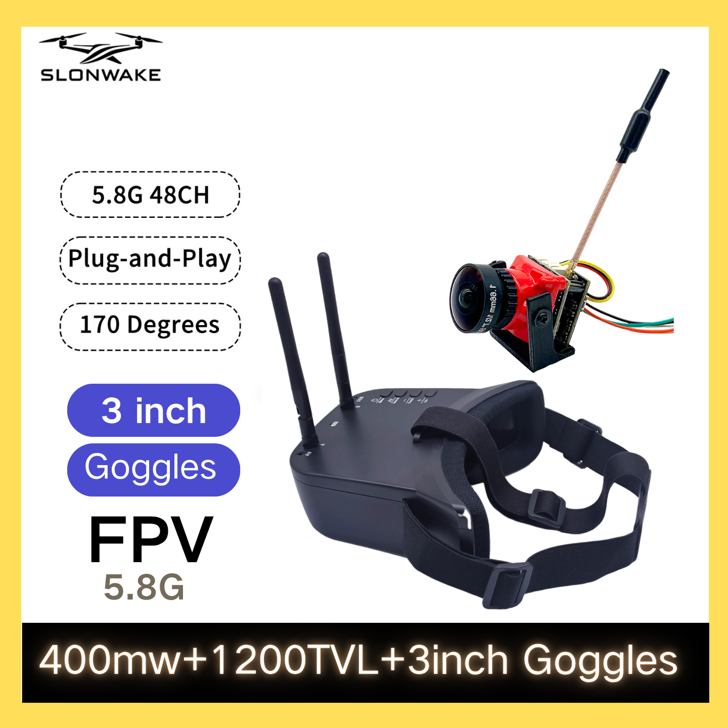 SLONWAKE 5.8G 48CH FPV 400mw V - огляд і ціна Drone Racing Frame