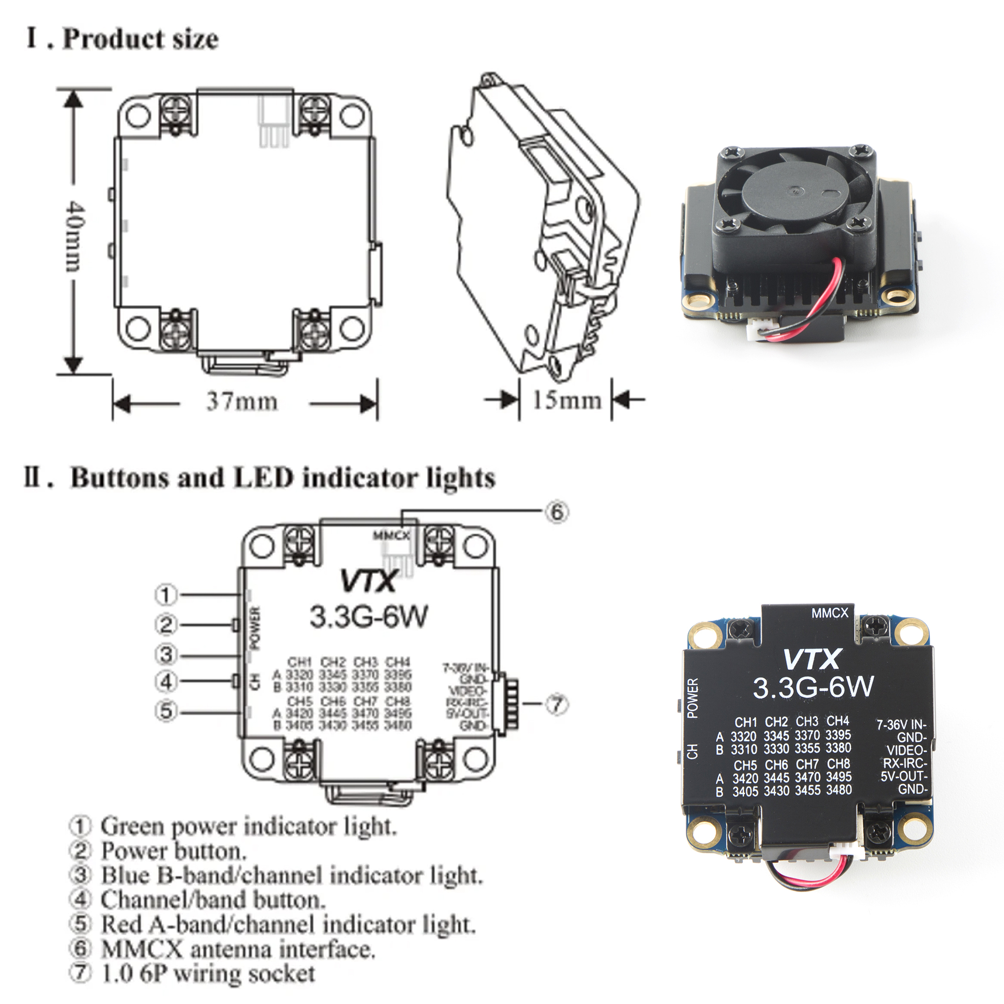 FPV Video Transmitter 3.3G 6W  - огляд і ціна Drone Racing Transmitter